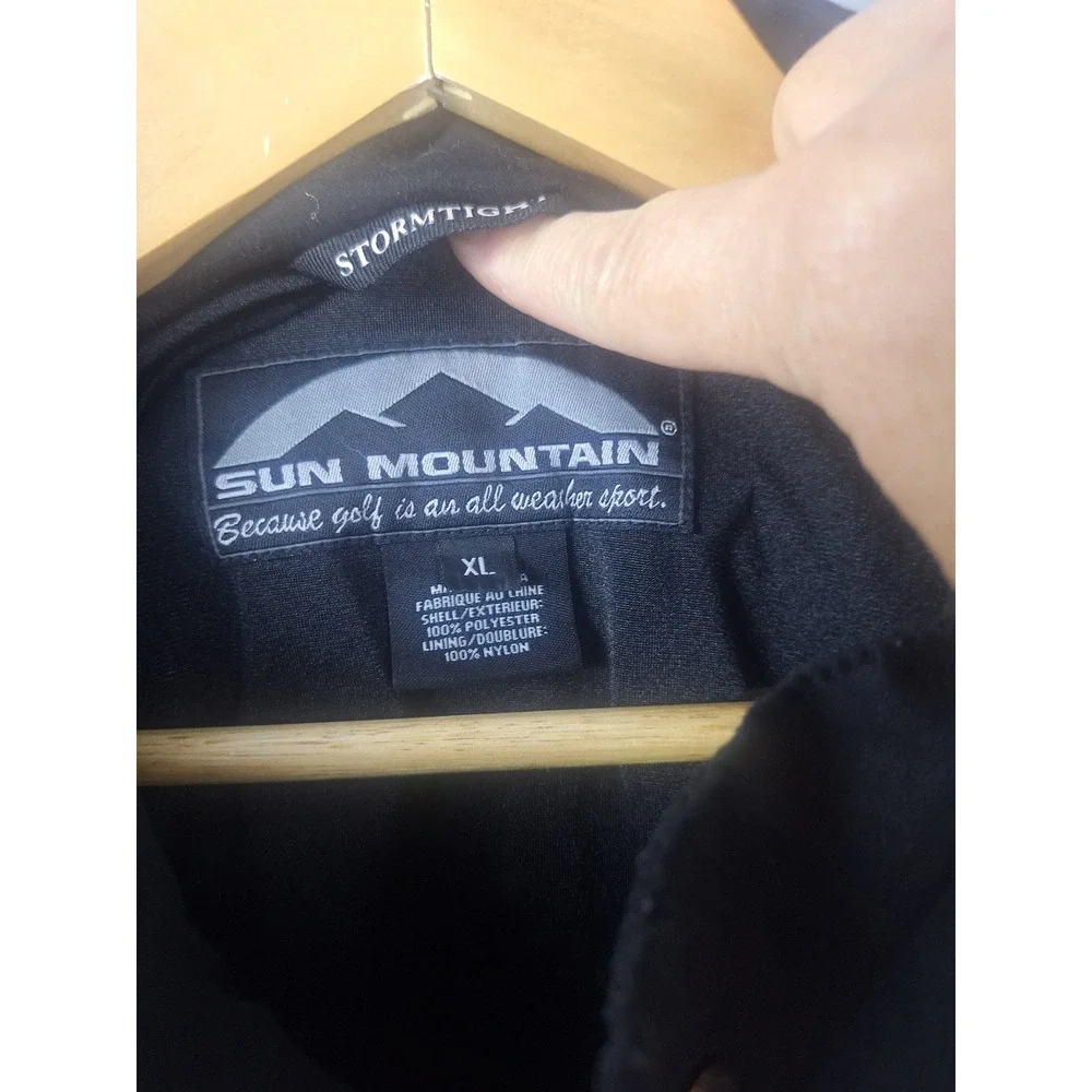 Sun Mountain StormTight Mens XL Black Short Sleeve Golf Rain Jacket Full Zip